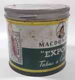 Vintage Macdonald's Export Finest Virginia Cigarette Tobacco 8 oz Metal Tin Can