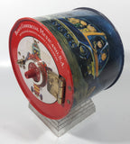 Vintage Banco Comercial Mexicano, S.A. Institucion De Deposito, Ahorro Y Fideicomiso Retro Space Age Cartoon Family and Robot Graphics with Rear Clock Hands 7 1/2" Tall Tin Metal Combination Coin Bank Safe Vault
