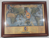 2001 Foster's Lager Since 1888 Australia's Famous Beer History and World Map 20 3/4" x 26 3/4" Picture