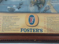 2001 Foster's Lager Since 1888 Australia's Famous Beer History and World Map 20 3/4" x 26 3/4" Picture