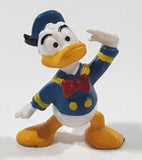 Vintage Walt Disney Productions Donald Duck Sailor Salute 2 1/8" Tall PVC Toy Figure Made in Hong Kong