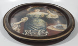 Vintage 1970s Pepsi Cola "Lady Gibson" Oval Brown Border Beverage Metal Serving Tray
