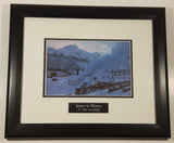 Max Jacquiard "Jasper in Winter" Canadian National Railway Train 13 1/2" x 16 1/8" Framed Art Print