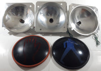 Lexalite Pedestrian Walk Blue and Do Not Walk Hand Orange Domed 12" Diameter Traffic Light Lenses with Three Rear Housings