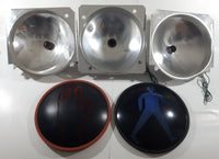 Lexalite Pedestrian Walk Blue and Do Not Walk Hand Orange Domed 12" Diameter Traffic Light Lenses with Three Rear Housings