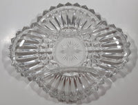 Vintage Four Compartment Cut Crystal Glass 10" x 12 1/4" Serving Platter Dish