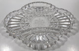 Vintage Four Compartment Cut Crystal Glass 10" x 12 1/4" Serving Platter Dish