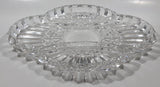 Vintage Four Compartment Cut Crystal Glass 10" x 12 1/4" Serving Platter Dish