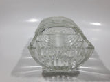 Vintage Footed 8 3/4" Long Glass Serving Dish with Center Lid