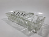 Vintage Footed 8 3/4" Long Glass Serving Dish with Center Lid