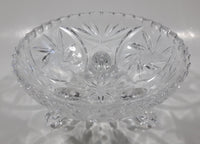 Vintage Star of David Pinwheel Crystal 5 3/4" Wide Tri-Footed Crystal Glass Candy Dish