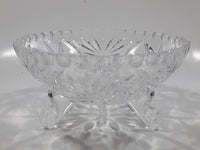 Vintage Star of David Pinwheel Crystal 5 3/4" Wide Tri-Footed Crystal Glass Candy Dish