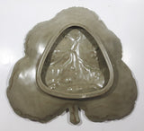 Vintage 1960s Jamar Mallory 10 3/4" x 11 1/2" Large Green Leaf Ceramic Serving Platter Dish