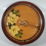 Vintage Dall Craft Vancouver HMO Nutcracker Two Tier Hand Painted Flower Pattern Wood Platter