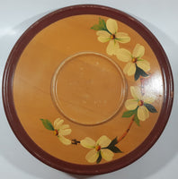 Vintage Dall Craft Vancouver HMO Nutcracker Two Tier Hand Painted Flower Pattern Wood Platter