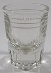 Vintage Dominion Glass 1 1/2 OZ Heavy Shot Glass Shooter with White Measuring Pour Lines