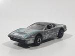 Yatming No. 802 Ferrari 328 GTB Silver with Green Stripes Die Cast Toy Car Vehicle