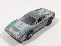 Yatming No. 802 Ferrari 328 GTB Silver with Green Stripes Die Cast Toy Car Vehicle