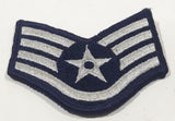 Vintage U.S. Air Force E-5 Staff Sergeant Silver and Blue 2 1/4" x 2 7/8" Fabric Patch Badge Insignia