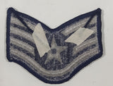 Vintage U.S. Air Force E-5 Staff Sergeant Silver and Blue 2 1/4" x 2 7/8" Fabric Patch Badge Insignia