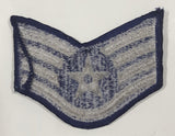 Vintage U.S. Air Force E-5 Staff Sergeant Silver and Blue 2 1/4" x 2 7/8" Fabric Patch Badge Insignia