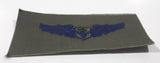 Vintage USAF US Air Force Flight Nurse Medic Dark Blue Thread Olive Green 2 1/8" x 4 3/8" Fabric Patch Badge Insignia