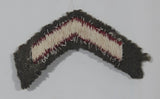 Vintage US Army Private First Class Rank Red Thread Chevron on Khaki 1" x 7/8" Shoulder Fabric Patch Badge