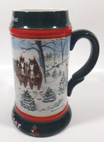 1991 Budweiser Holiday Stein Collection The Season's Best Ceramic Beer Stein By Artist Susan Sampson - Handcrafted in Brazil by Ceramarte