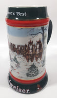 1991 Budweiser Holiday Stein Collection The Season's Best Ceramic Beer Stein By Artist Susan Sampson - Handcrafted in Brazil by Ceramarte