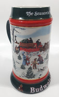 1991 Budweiser Holiday Stein Collection The Season's Best Ceramic Beer Stein By Artist Susan Sampson - Handcrafted in Brazil by Ceramarte