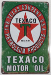 Texaco Motor Oil Vintage Style 7 3/4" x 11 3/4" Tin Metal Sign