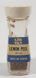 Rare Vintage Blue Ribbon Lemon Peel 1 Oz. Net Weight 4 1/4" Tall Glass Spice Jar