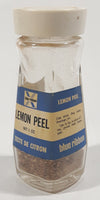 Rare Vintage Blue Ribbon Lemon Peel 1 Oz. Net Weight 4 1/4" Tall Glass Spice Jar