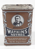 Vintage Watkin's Nutmeg 55g Brown 3 1/8" Tall Tin Metal Container