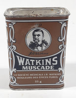 Vintage Watkin's Nutmeg 55g Brown 3 1/8" Tall Tin Metal Container