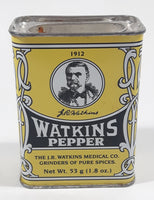 Vintage Watkin's Pepper 53g Yellow 3 1/8" Tall Tin Metal Container