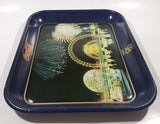 Vintage 1986 Enjoy Coca Cola Expo 86 Fireworks Dark Blue Metal Beverage Serving Tray