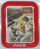 Vintage 1990 Coca-Cola Baseball 1907 Advertisement Red Metal Beverage Serving Tray