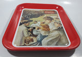 Vintage 1990 Coca-Cola Baseball 1907 Advertisement Red Metal Beverage Serving Tray