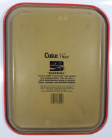 Vintage 1990 Coca-Cola Baseball 1907 Advertisement Red Metal Beverage Serving Tray