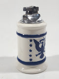 Vintage Fortune Japan Blue Eagle White 4" Tall Ceramic Table Top Lighter