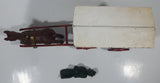 Vintage Fresh Milk Delivery Horse Drawn Wagon Carriage White and Red 11" Long Cast Iron Toy with Extra Driver