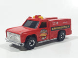 1986 Hot Wheels Workhorses Rescue Ranger Red Fire Truck Die Cast Toy Car Vehicle - Yellow lights