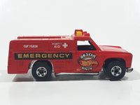 1986 Hot Wheels Workhorses Rescue Ranger Red Fire Truck Die Cast Toy Car Vehicle - Yellow lights