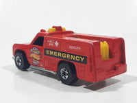 1986 Hot Wheels Workhorses Rescue Ranger Red Fire Truck Die Cast Toy Car Vehicle - Yellow lights