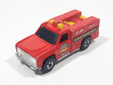 1986 Hot Wheels Workhorses Rescue Ranger Red Fire Truck Die Cast Toy Car Vehicle - Yellow lights