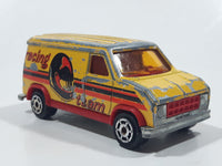 Majorette No. 279 / 234 Fourgon Van Racing Team Yellow Red 1/65 Scale Die Cast Toy Car Vehicle with Opening Rear Doors