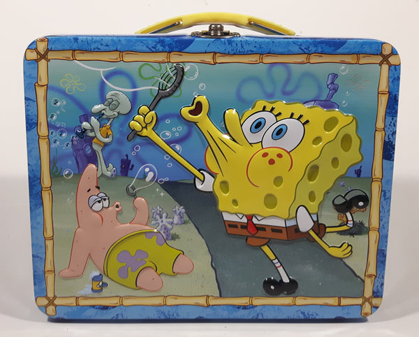 2008 Viacom Nickelodeon Spongebob Squarepants Embossed Tin Metal Lunch Box Container