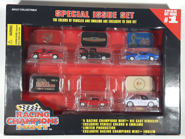 1996 Racing Champions Mint Special Issue Set #1 Die Cast Toy Car Vehicles with Emblems New in box