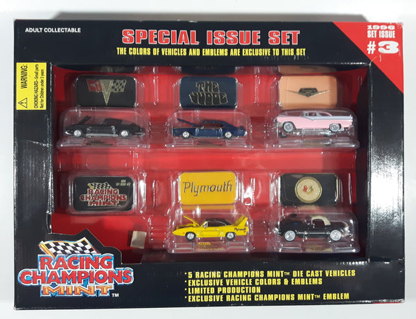 1996 Racing Champions Mint Special Issue Set #3 Die Cast Toy Car Vehicles with Emblems New in box